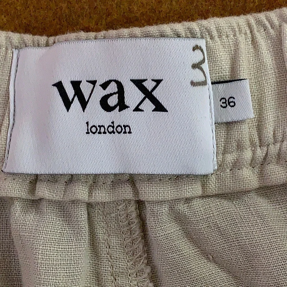 Wax London Mens 36 Beige 100% Linen Kurt Button Relaxed Trousers Pants New